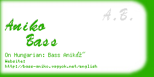 aniko bass business card